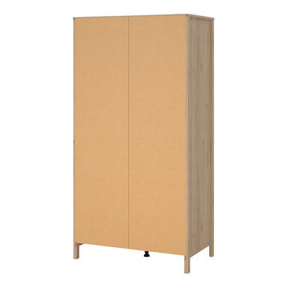 Wildberry Natural Oak Wood Wardrobe 2 Doors