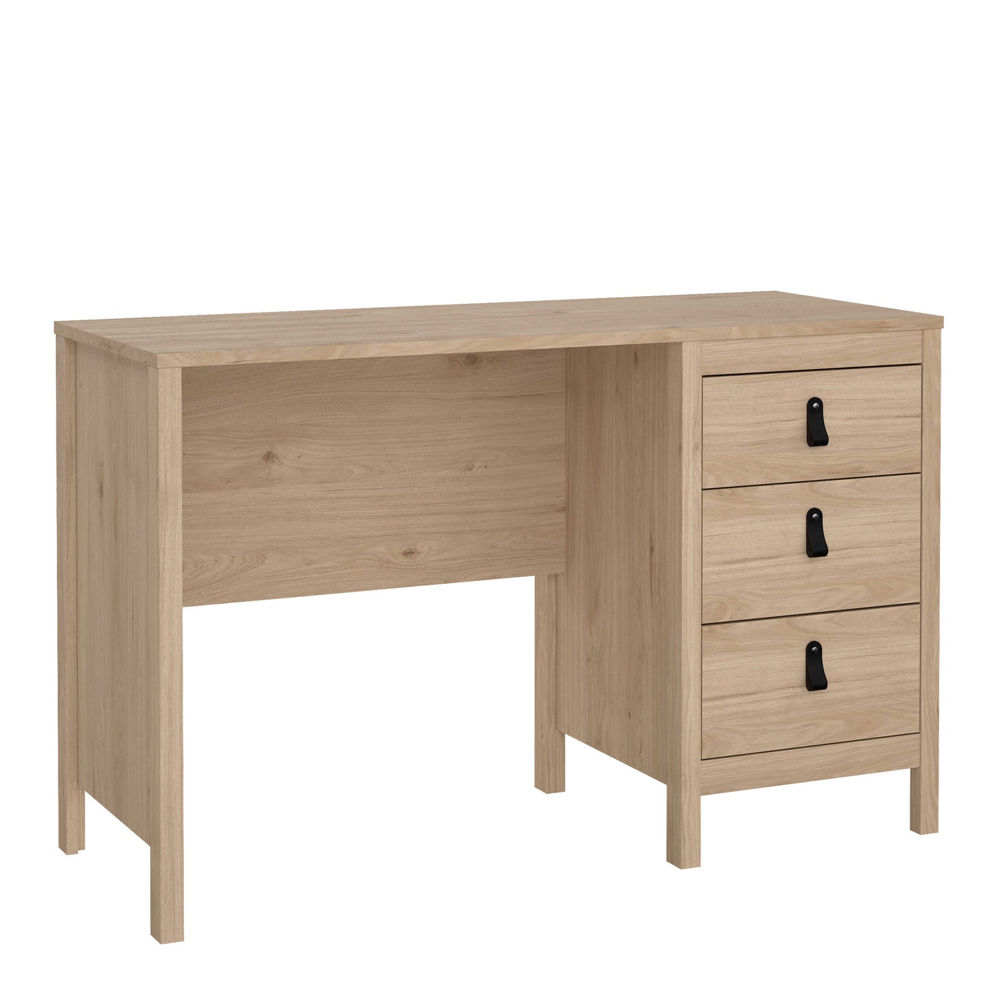 Wildberry Natural Oak Wood Desk 3 Drawers