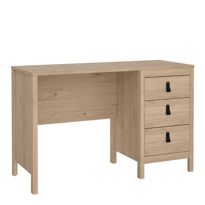 Wildberry Natural Oak Wood Desk 3 Drawers