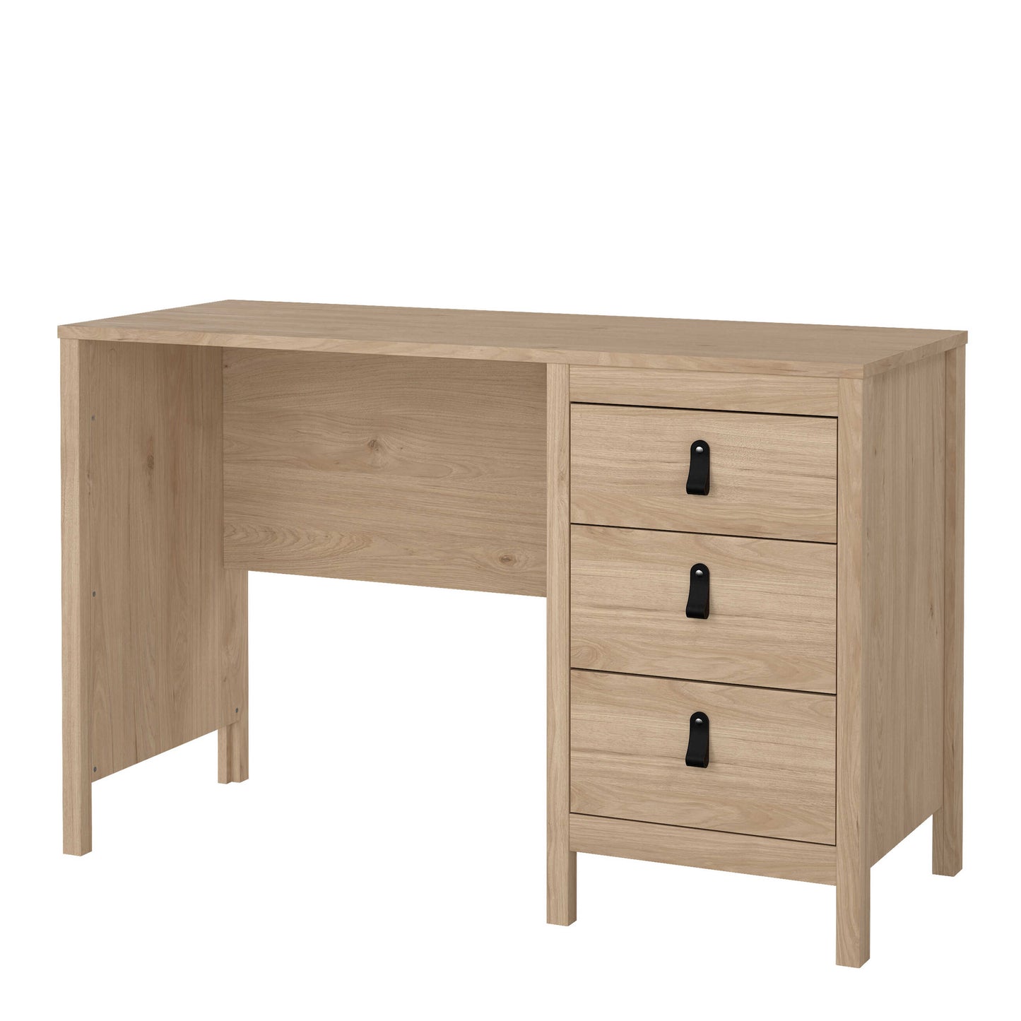 Wildberry Natural Oak Wood Desk 3 Drawers