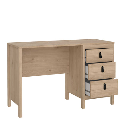 Wildberry Natural Oak Wood Desk 3 Drawers