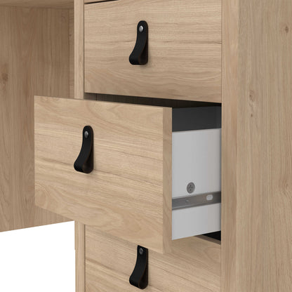 Wildberry Natural Oak Wood Desk 3 Drawers