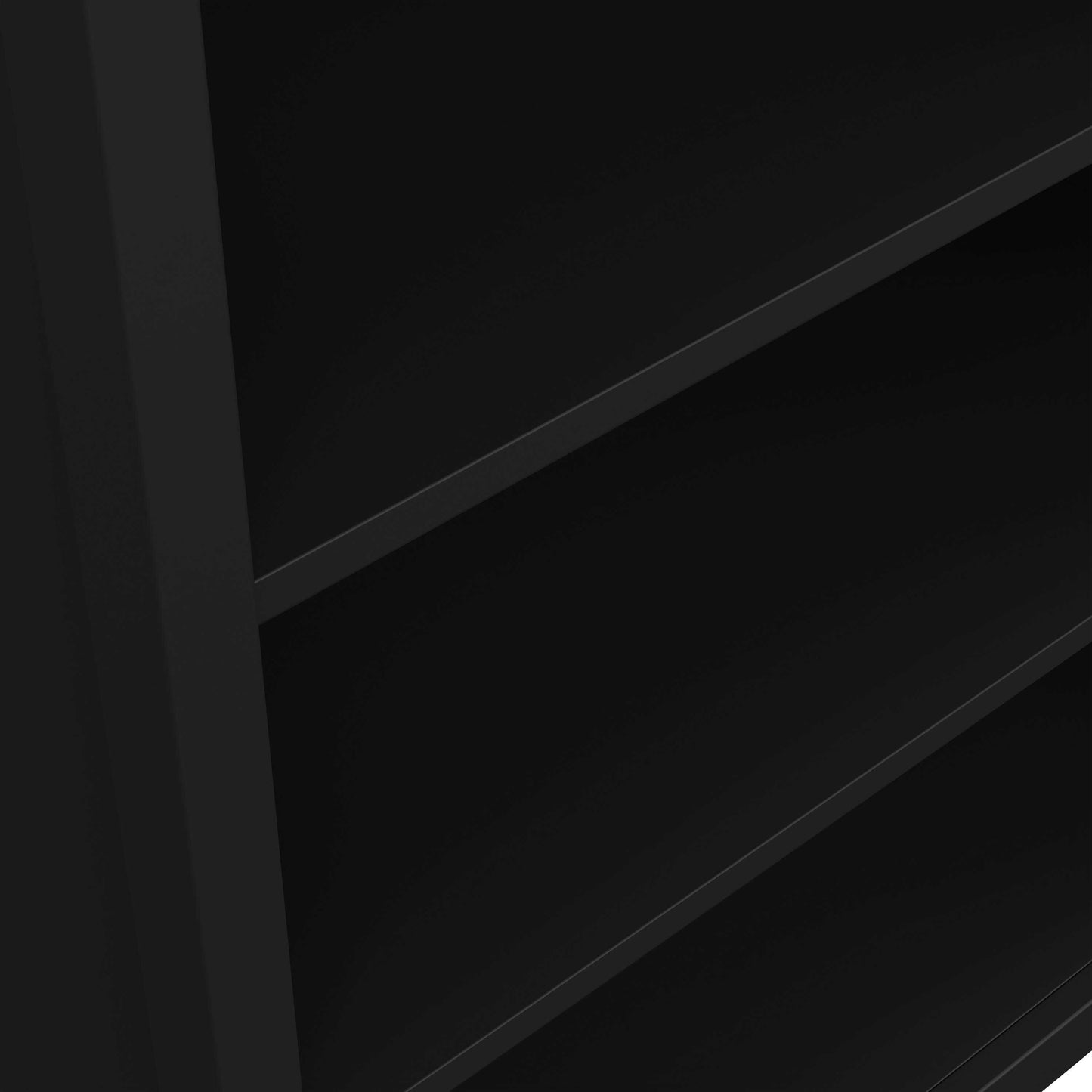 Wildberry Matt Black Wooden Bookcase 5 Shelves
