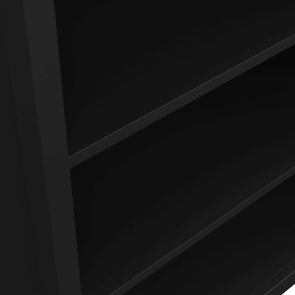 Wildberry Matt Black Wooden Bookcase 5 Shelves