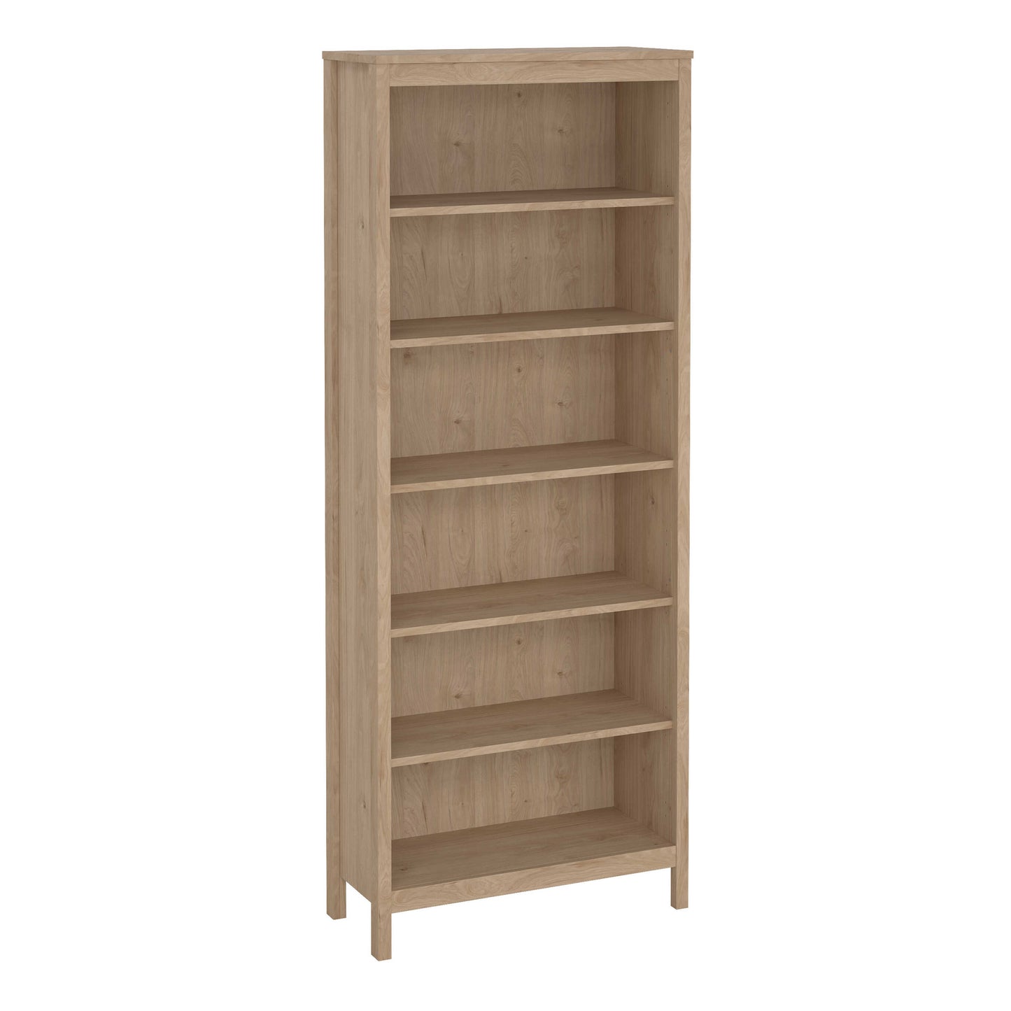 Wildberry Natural Oak Wood Bookcase 5 Shelves