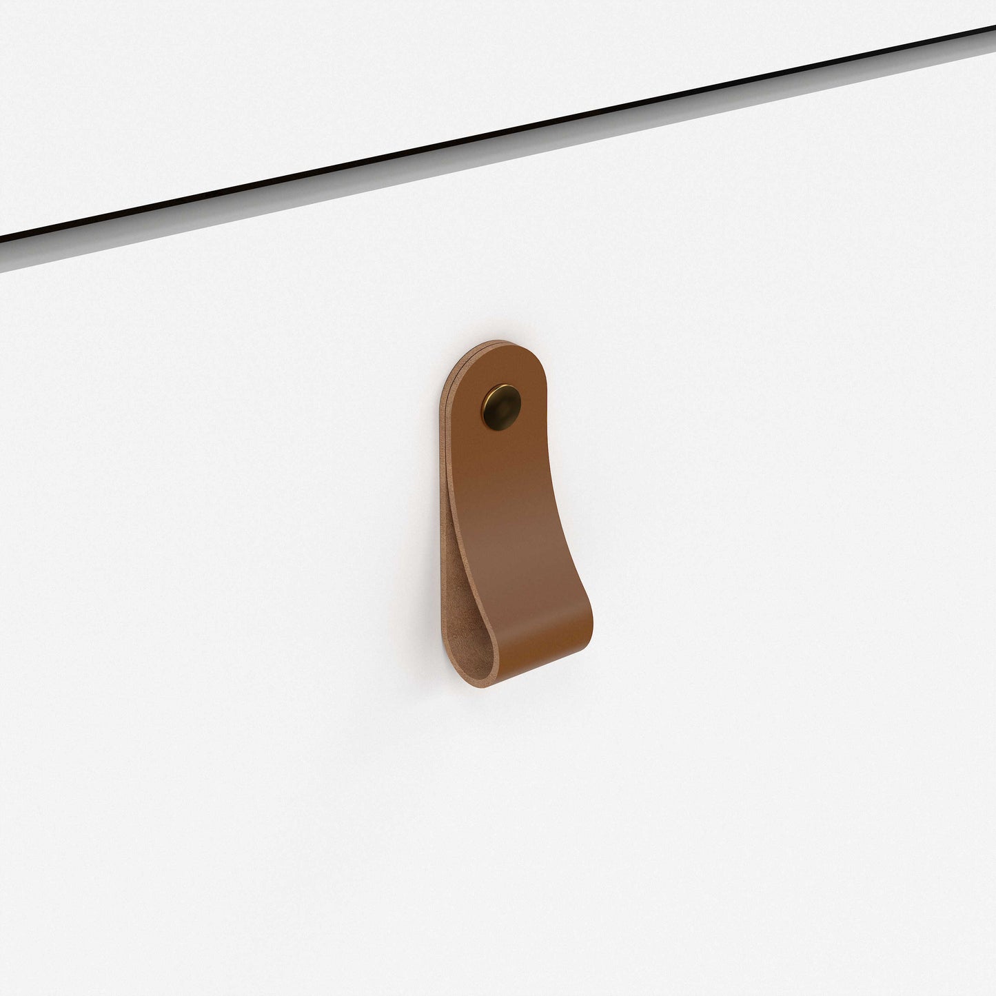 Wildberry Matt White Wooden Shoe Cabinet 2 Flip Down Doors Leather Handles