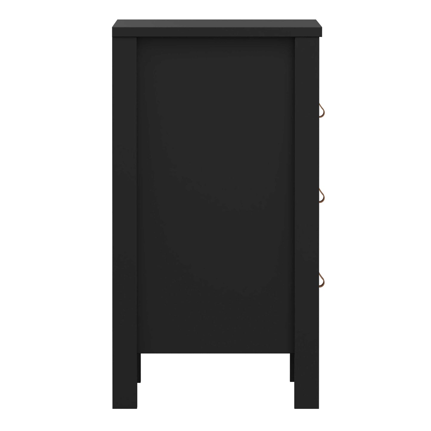 Wildberry Matt Black Bedside Table 3 Drawers