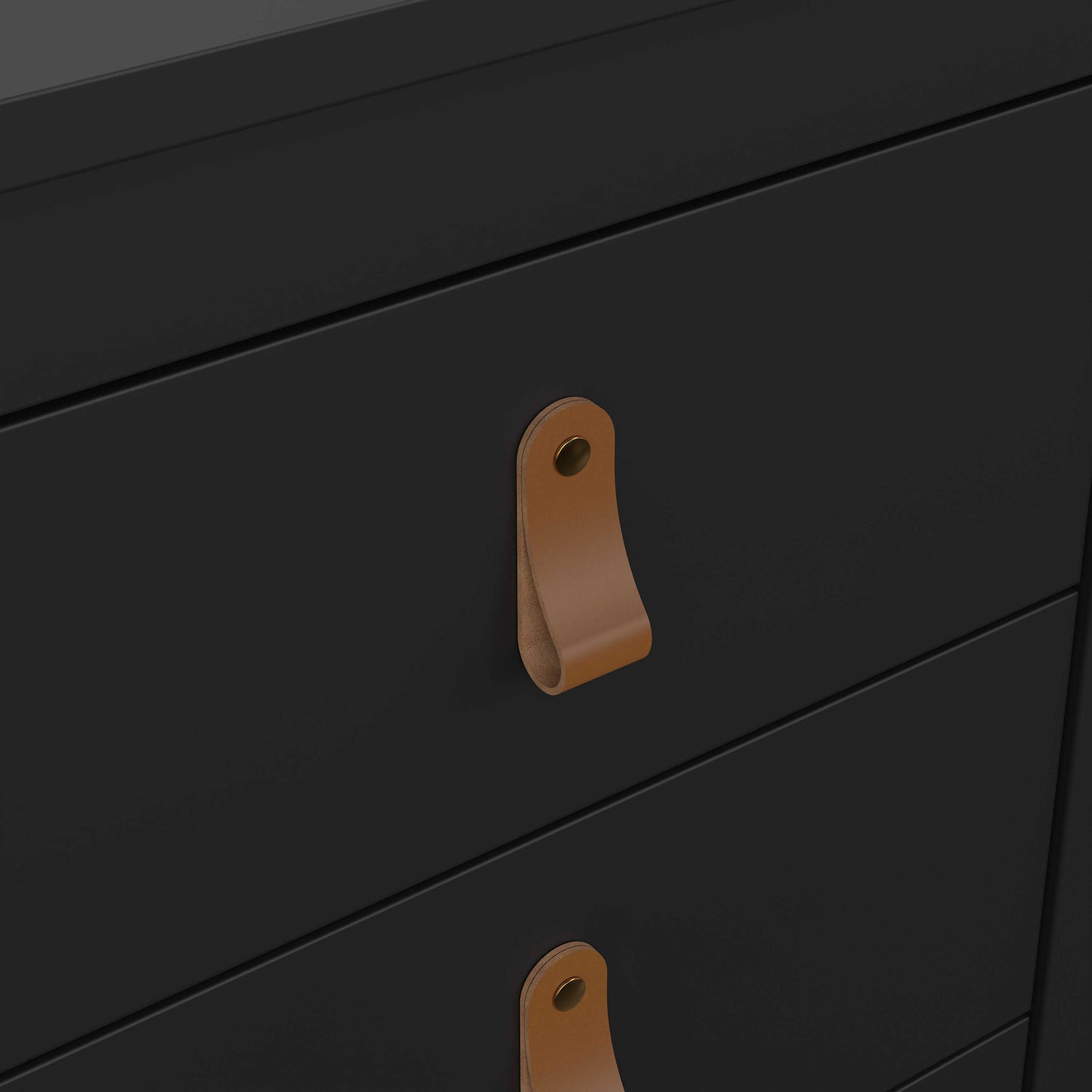 Wildberry Matt Black Bedside Table 3 Drawers