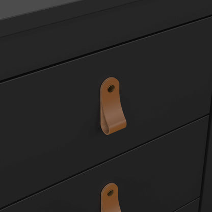 Wildberry Matt Black Bedside Table 3 Drawers