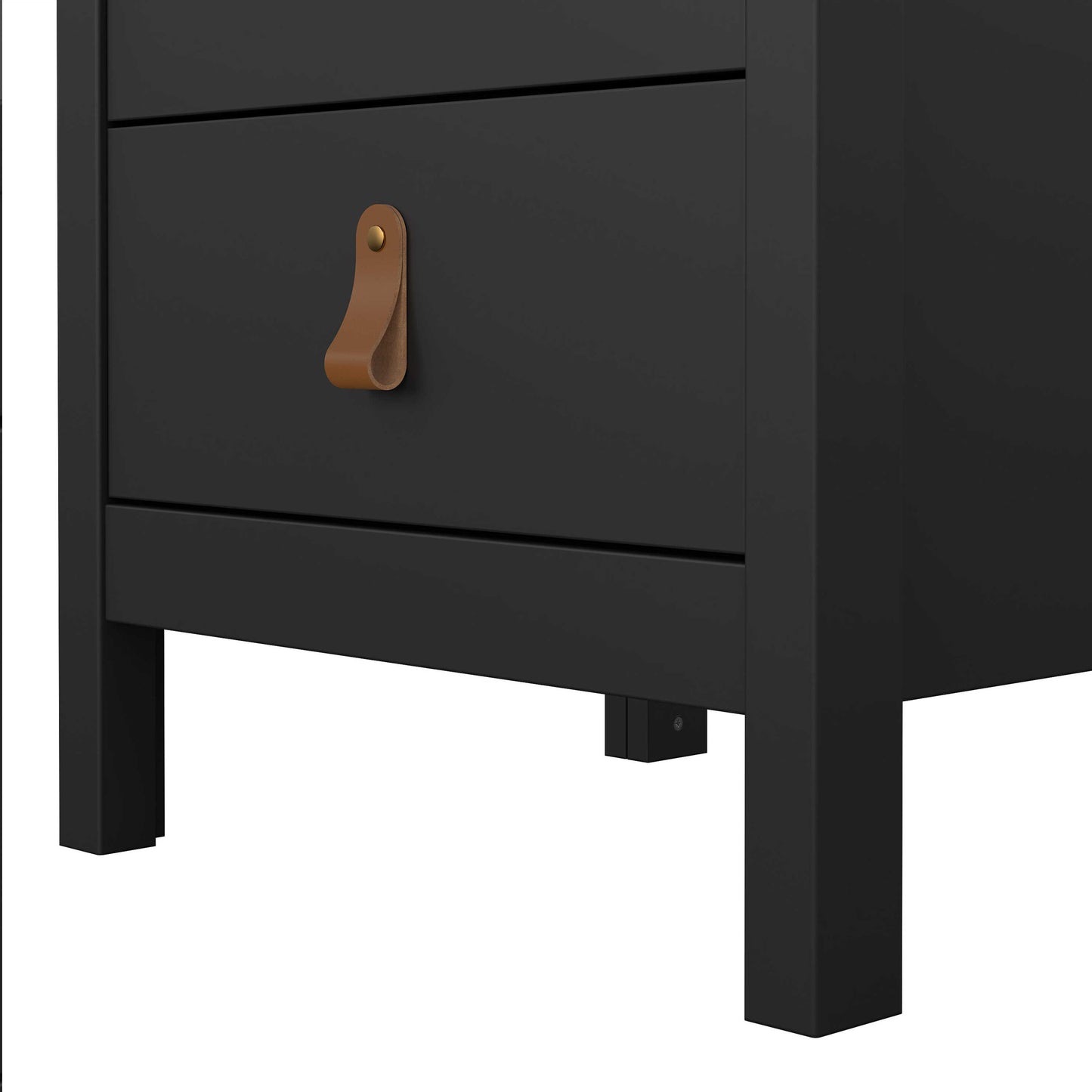 Wildberry Matt Black Bedside Table 3 Drawers