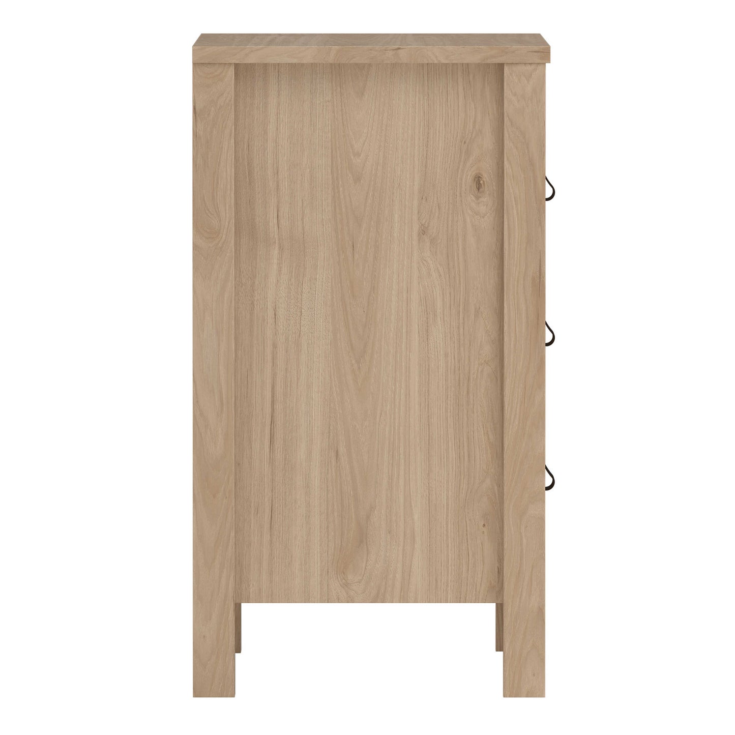 Wildberry Natural Oak Wood Bedside Table 3 Drawers