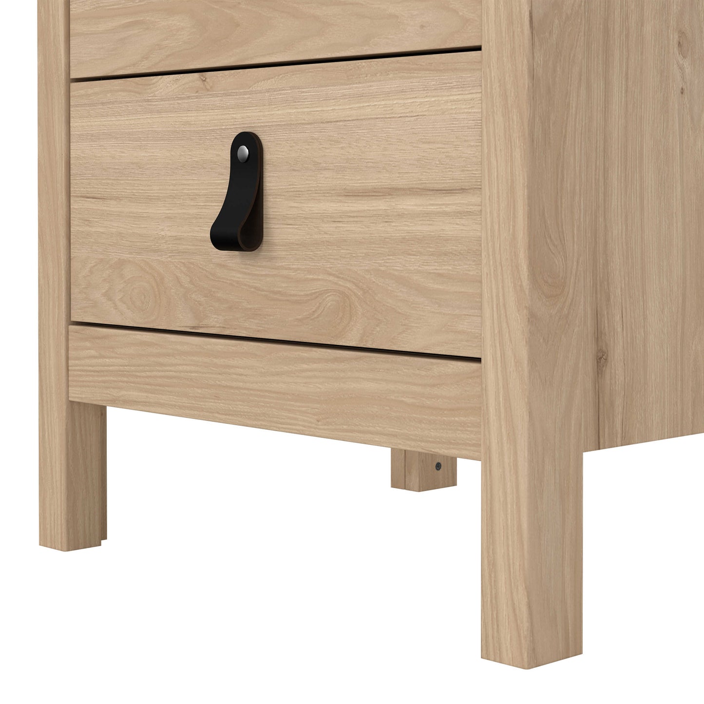 Wildberry Natural Oak Wood Bedside Table 3 Drawers