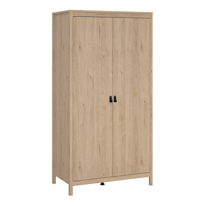 Wildberry Bedroom Furniture Set - Bedside Table 2 Drawers + Chest 5 Drawers + 2 Door Wardrobe in Jackson Hickory Oak