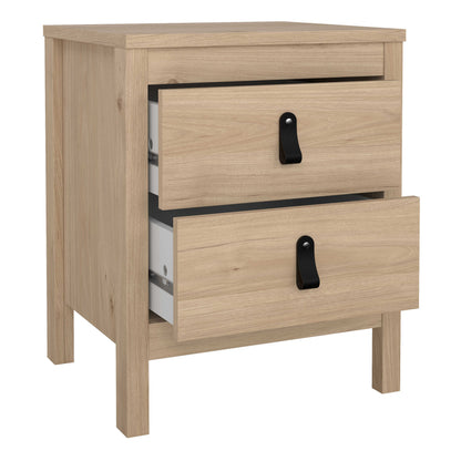 Wildberry Bedroom Furniture Set - Bedside Table 2 Drawers + Chest 5 Drawers + 2 Door Wardrobe in Jackson Hickory Oak