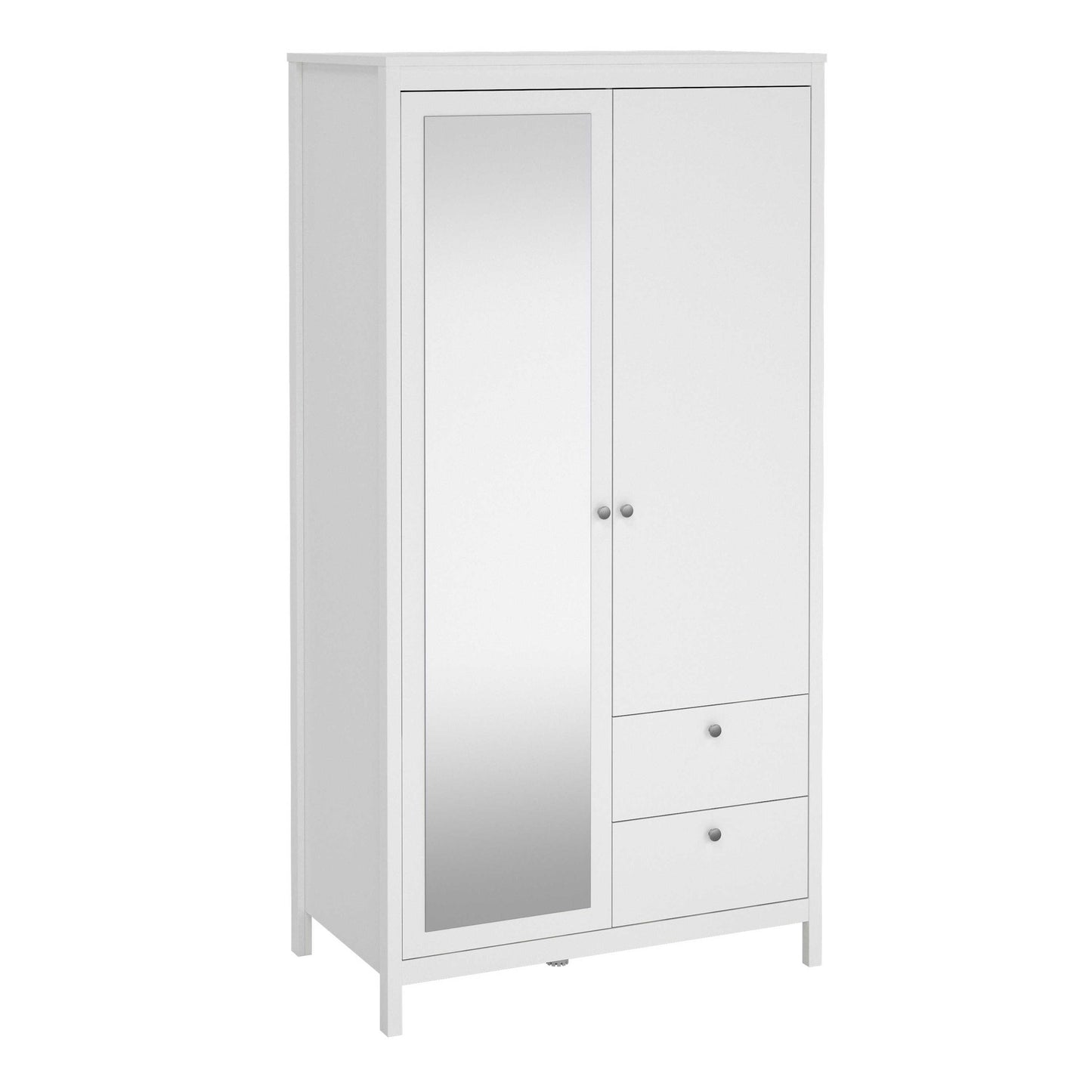 Gossmere White Wardrobe 2 Doors 2 Drawers