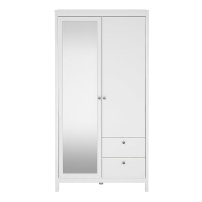 Gossmere White Wardrobe 2 Doors 2 Drawers