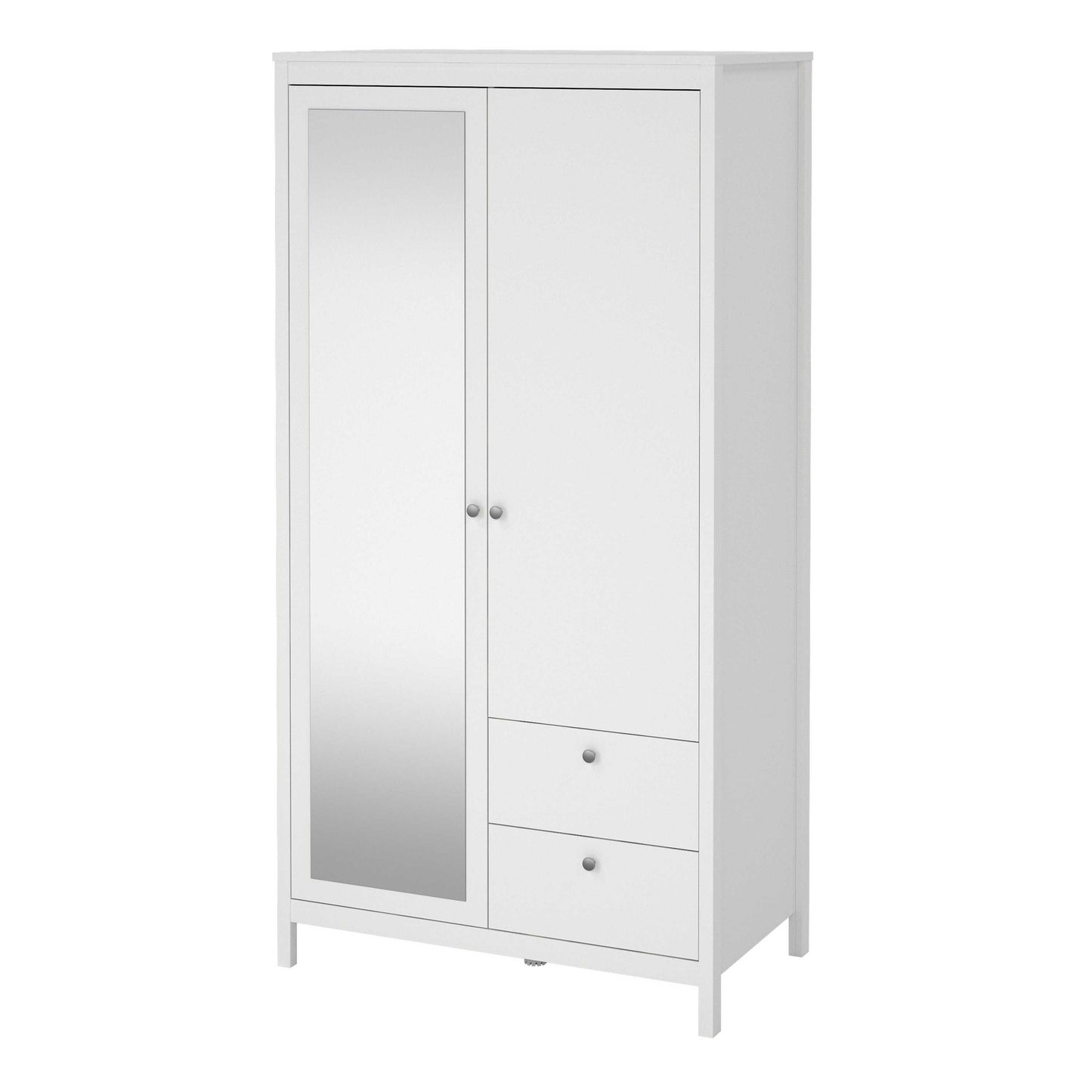 Gossmere White Wardrobe 2 Doors 2 Drawers