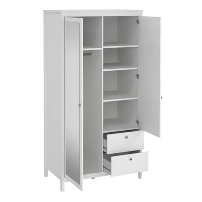 Gossmere White Wardrobe 2 Doors 2 Drawers