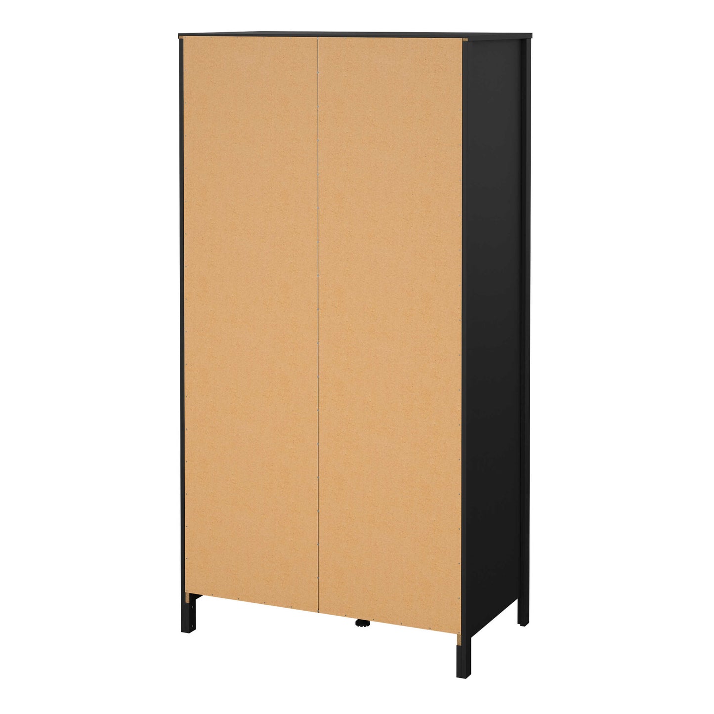 Gossmere Matt Black Wardrobe 2 Doors 2 Drawers