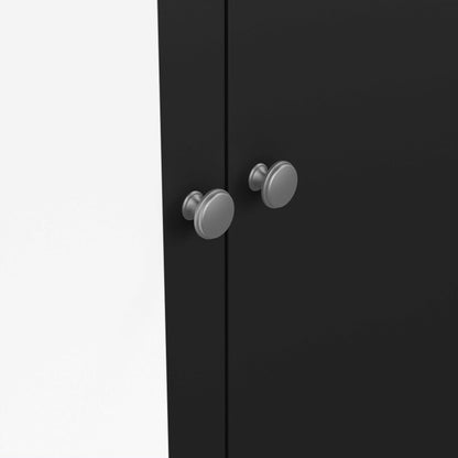 Gossmere Matt Black Wardrobe 2 Doors 2 Drawers