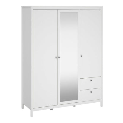 Gossmere White Wardrobe 3 Doors 2 Drawers