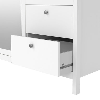 Gossmere White Wardrobe 3 Doors 2 Drawers