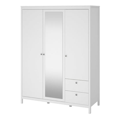 Gossmere White Wardrobe 3 Doors 2 Drawers