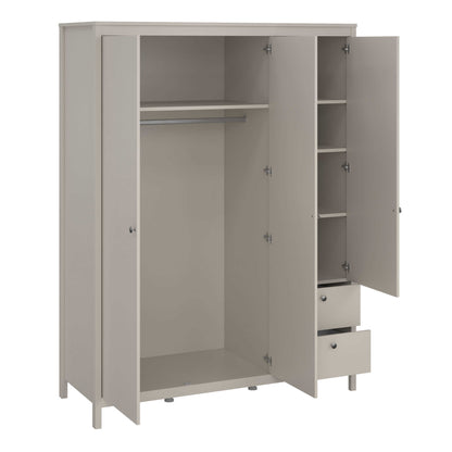 Gossmere Natural Cashmere Wardrobe 3 Doors 2 Drawers