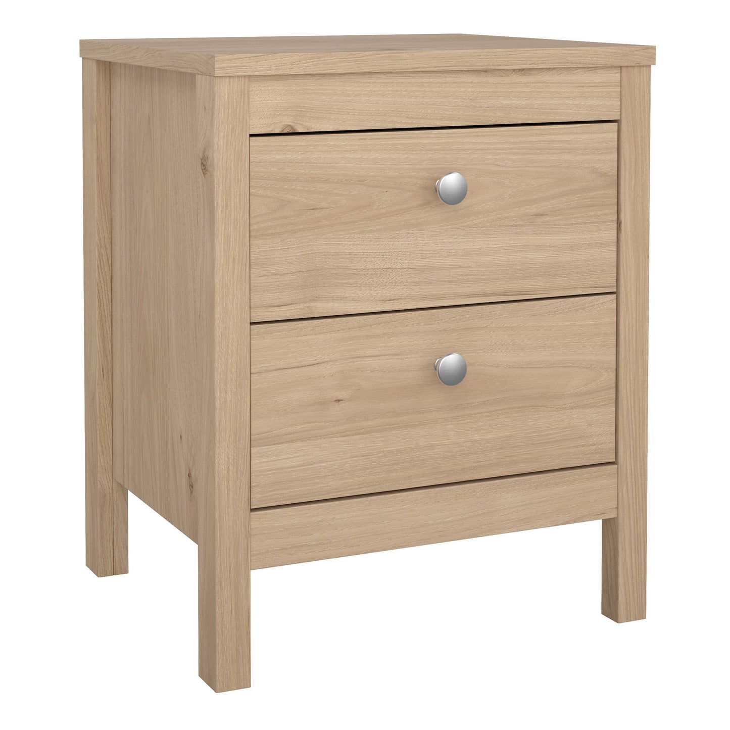 Gossmere Hickory Oak Effect Bedside Table 2 Drawers