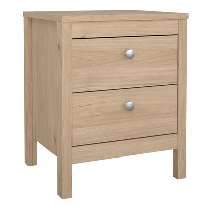 Gossmere Hickory Oak Effect Bedside Table 2 Drawers