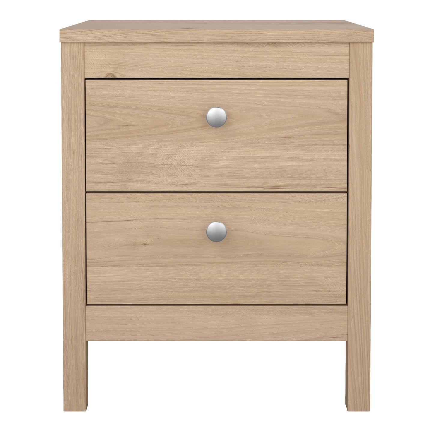 Gossmere Hickory Oak Effect Bedside Table 2 Drawers