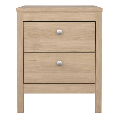 Gossmere Hickory Oak Effect Bedside Table 2 Drawers