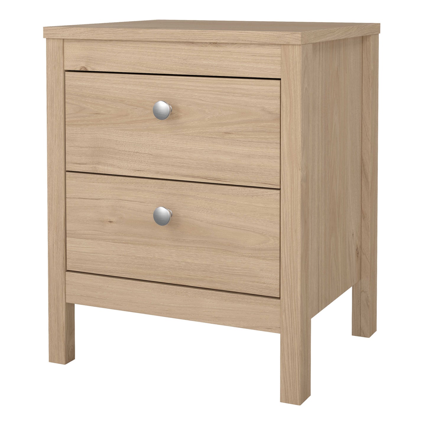 Gossmere Hickory Oak Effect Bedside Table 2 Drawers