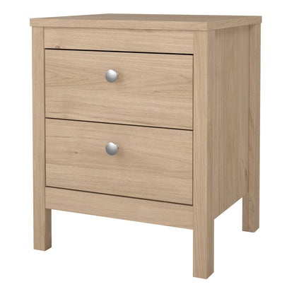 Gossmere Hickory Oak Effect Bedside Table 2 Drawers