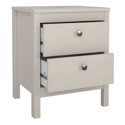 Gossmere Natural Cashmere Bedside Table 2 Drawers