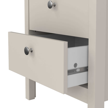 Gossmere Natural Cashmere Bedside Table 2 Drawers