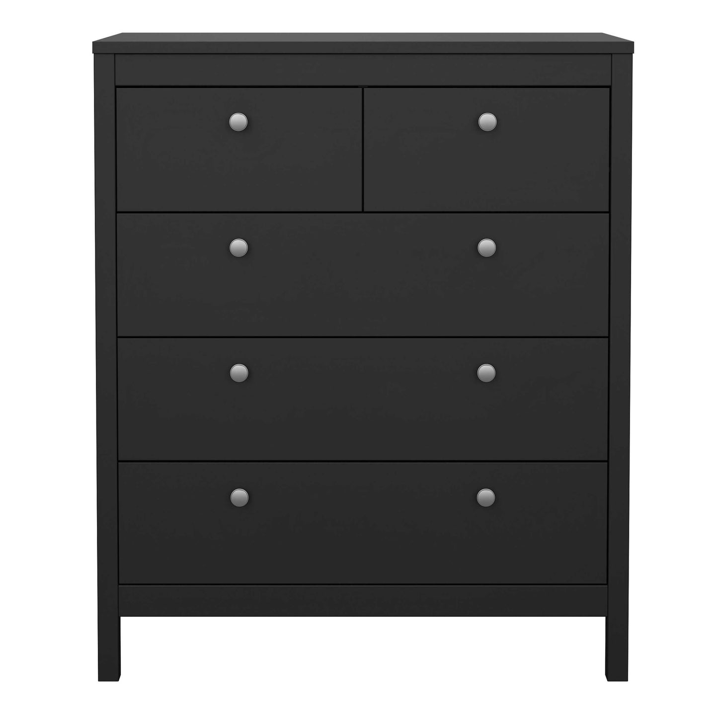 Gossmere Matt Black Chest 5 Drawers