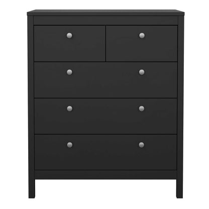 Gossmere Matt Black Chest 5 Drawers