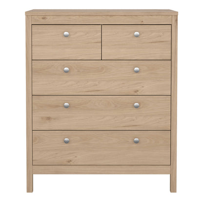 Gossmere Hickory Oak Effect Chest 5 Drawers