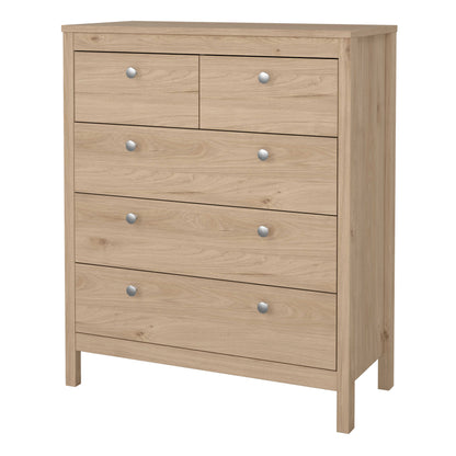 Gossmere Hickory Oak Effect Chest 5 Drawers