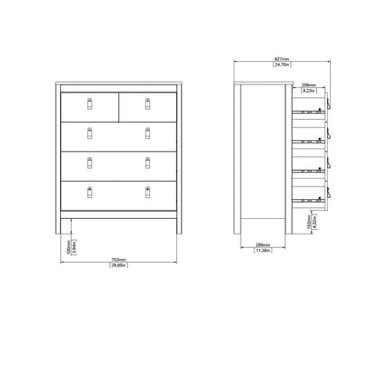 Gossmere Natural Cashmere Chest 5 Drawers