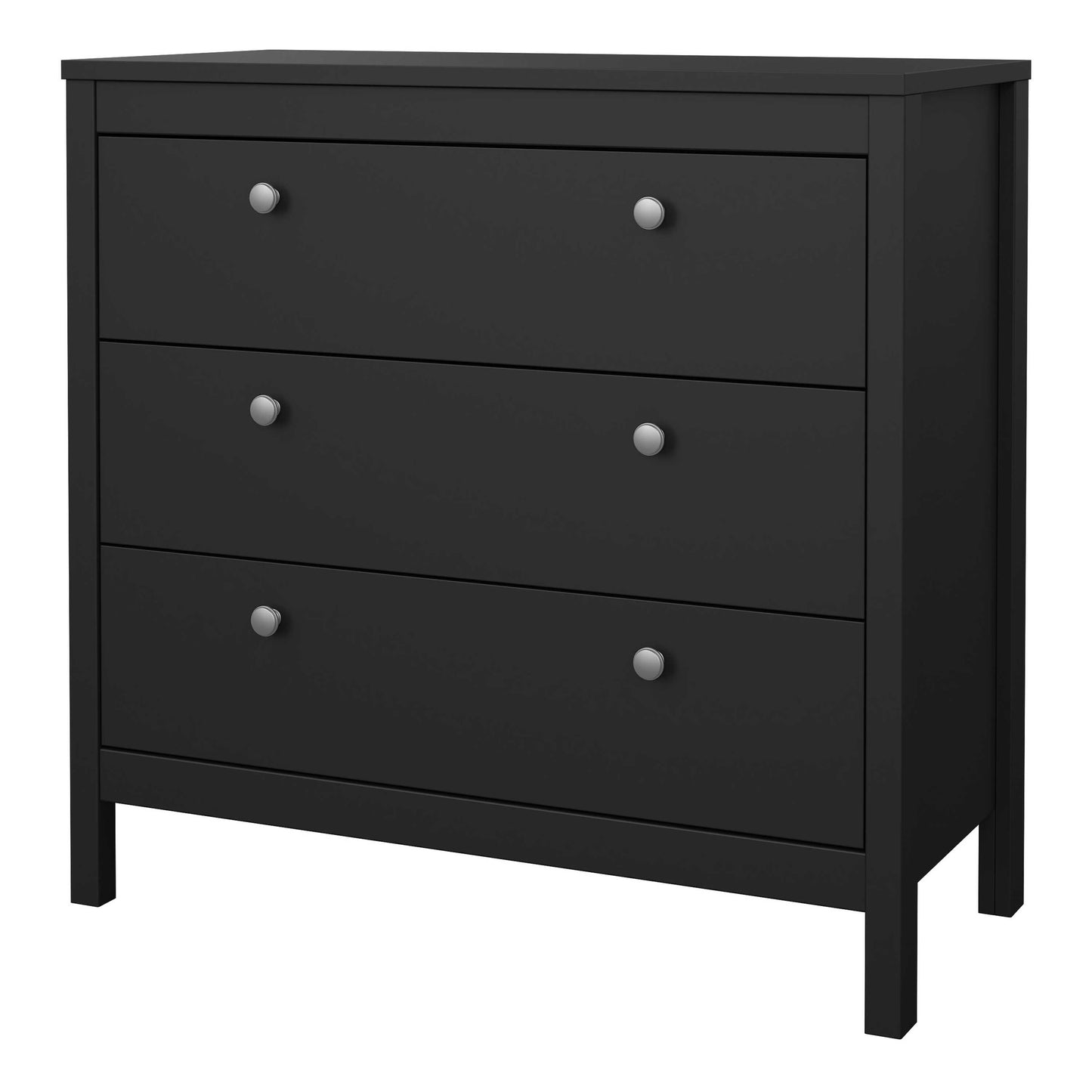 Gossmere Matt Black Chest 3 Drawers