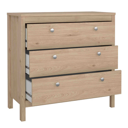 Gossmere Hickory Oak Effect Chest 3 Drawers