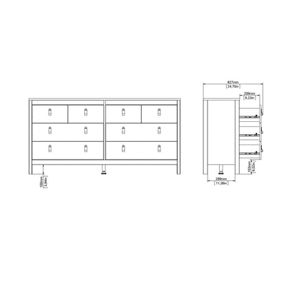 Gossmere Matt Black Large Chest 8 Drawers