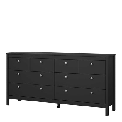 Gossmere Matt Black Large Chest 8 Drawers