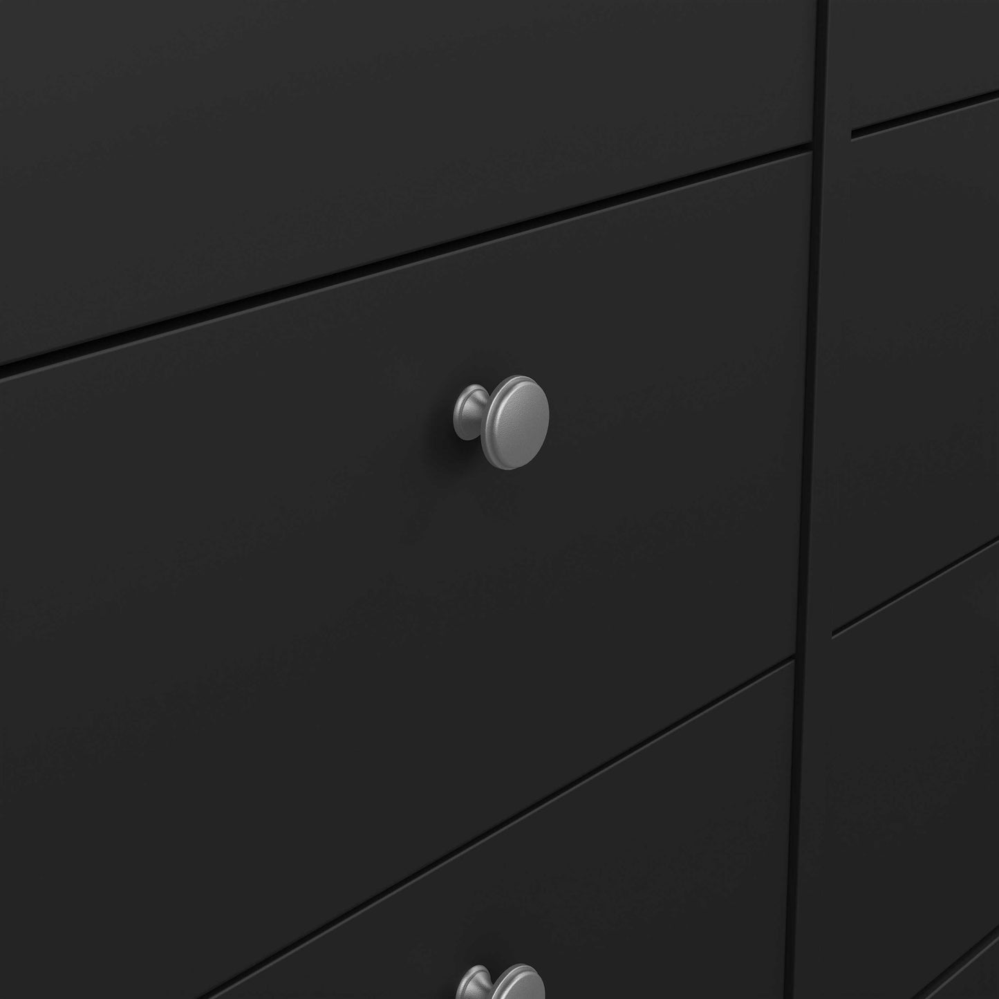 Gossmere Matt Black Large Chest 8 Drawers