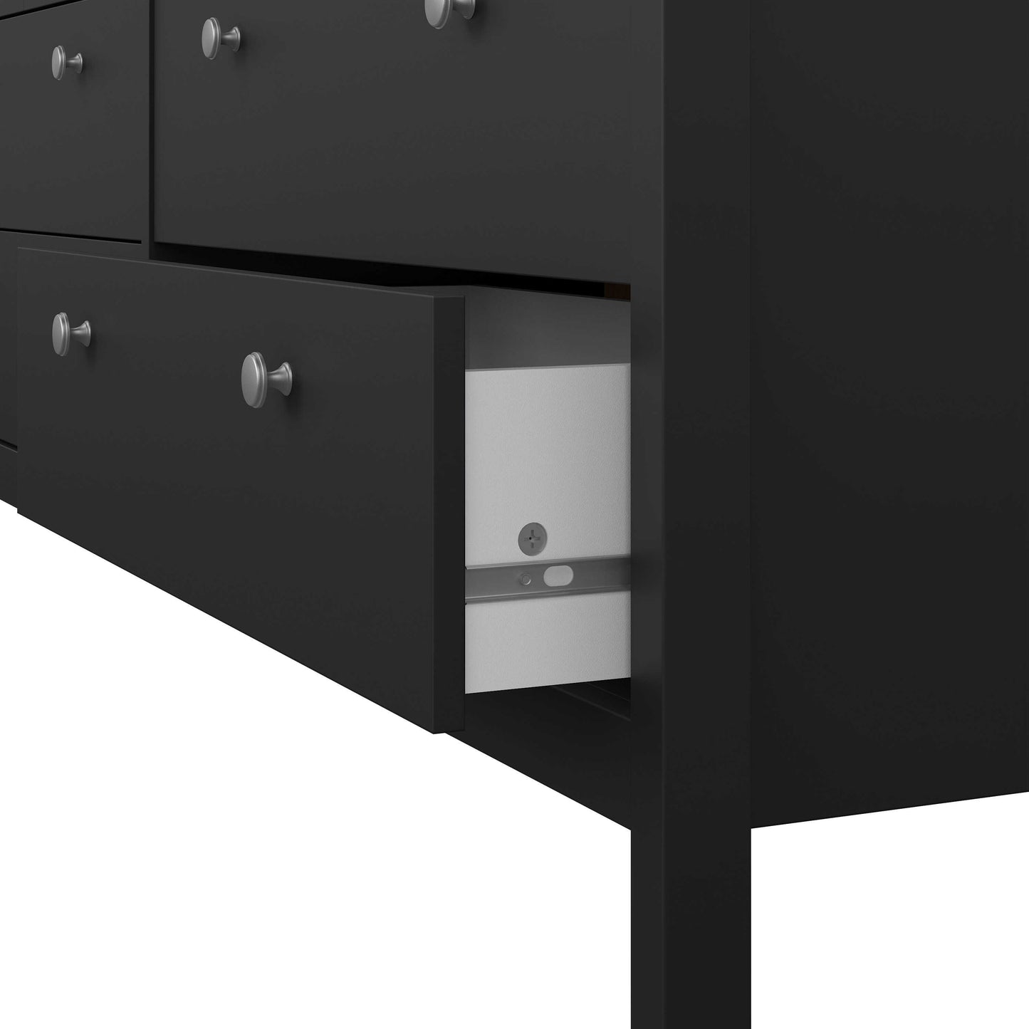 Gossmere Matt Black Large Chest 8 Drawers
