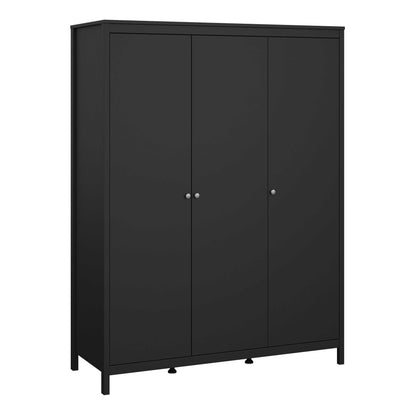 Gossmere Matt Black Wardrobe 3 Doors