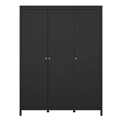 Gossmere Matt Black Wardrobe 3 Doors