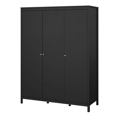 Gossmere Matt Black Wardrobe 3 Doors